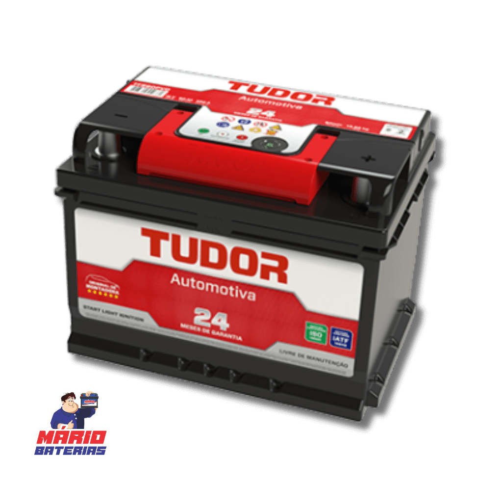 Foto da bateria Tudor, umas das baterias que vende na loja de baterias de Mário Baterias